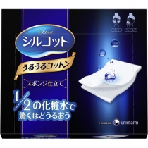 (COSME大赏冠军)Unicharm 尤妮佳 1/2省水化妆棉（超强省水+吸收经典款）一盒