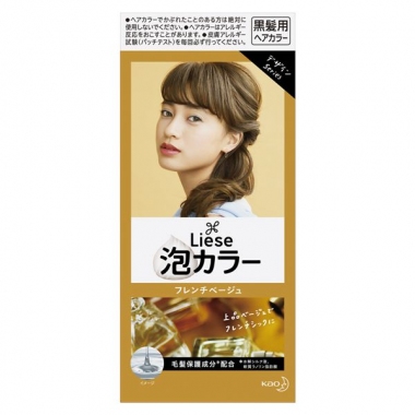 日本 花王 Prettia 新包装泡沫染发膏 法国米色4901301336798